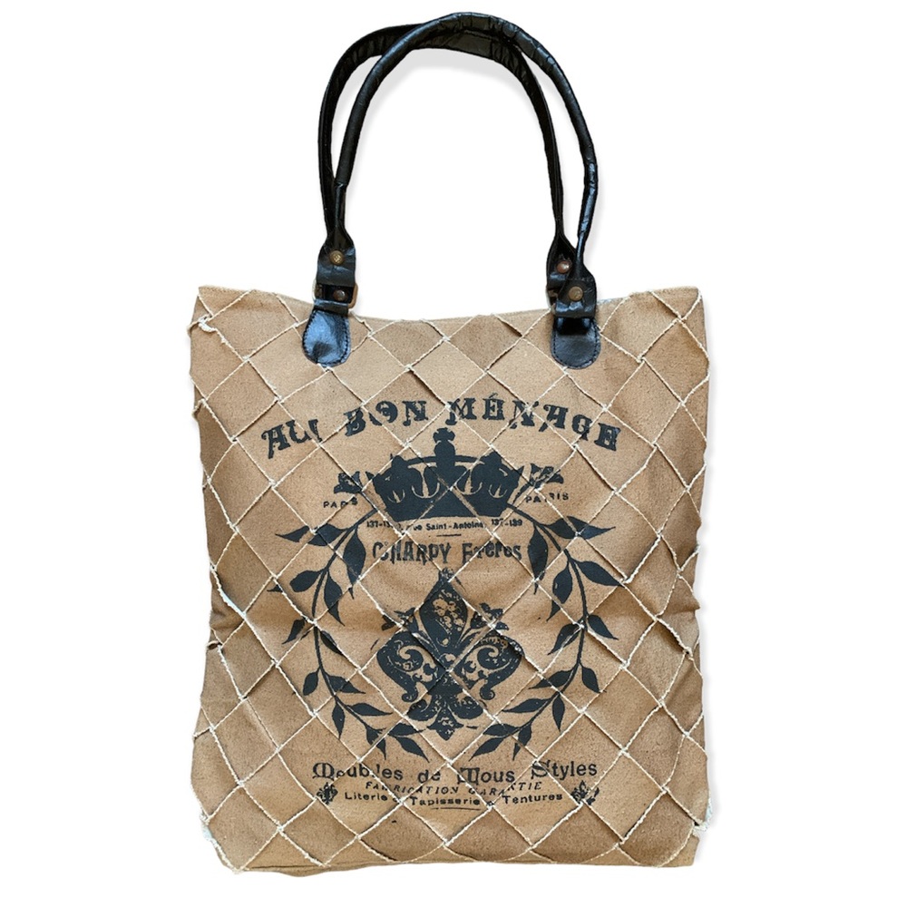 French Themed Canvas Tote Bag by Bougainvillea - NEW